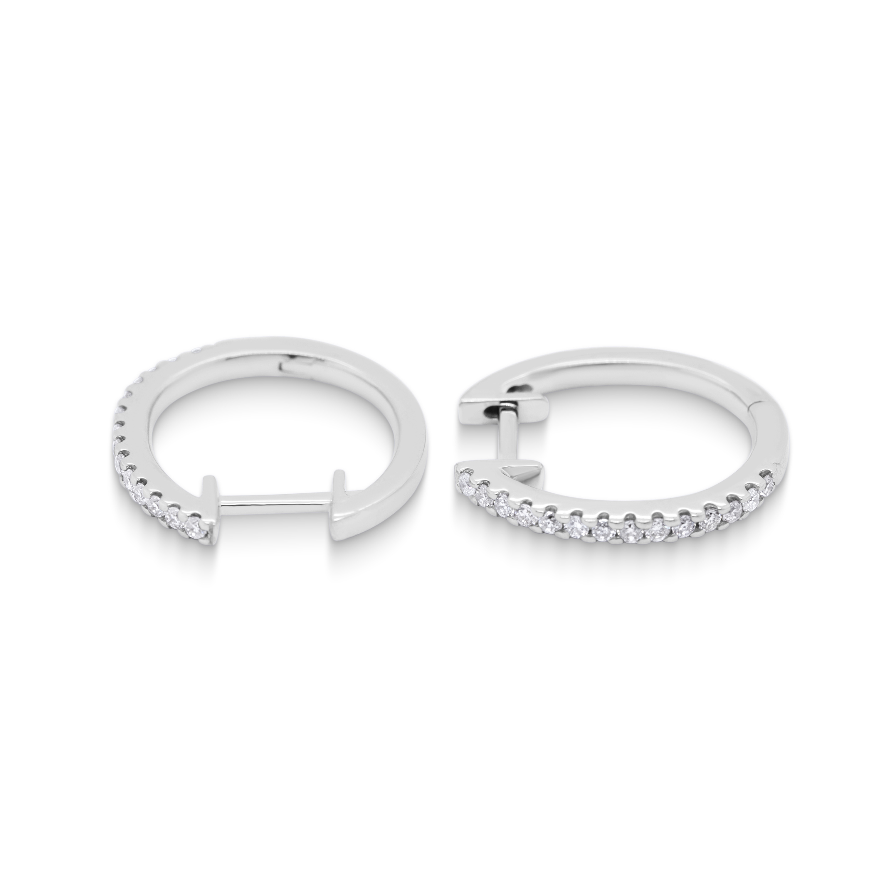 Diamond Hoop Earrings 0.20 ct. 14K White Gold